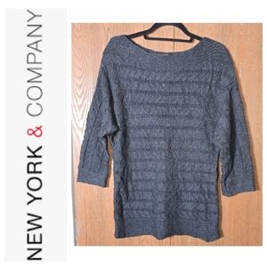 NY&Company Boat Neck Cable Knit Sweat ~sz M